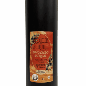 Bidon noir 1L d'huile d'olive maturée du moulin de Rustrel